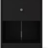 3-Pc Scandinavian Design Engineered Wood Bedroom Furniture Set with 3-Drawer Chest & 6-Drawer Double Dresser & 1-Drawer Nightstand, Pewter Plastic Handles, Smooth Plastic Glides, in Black