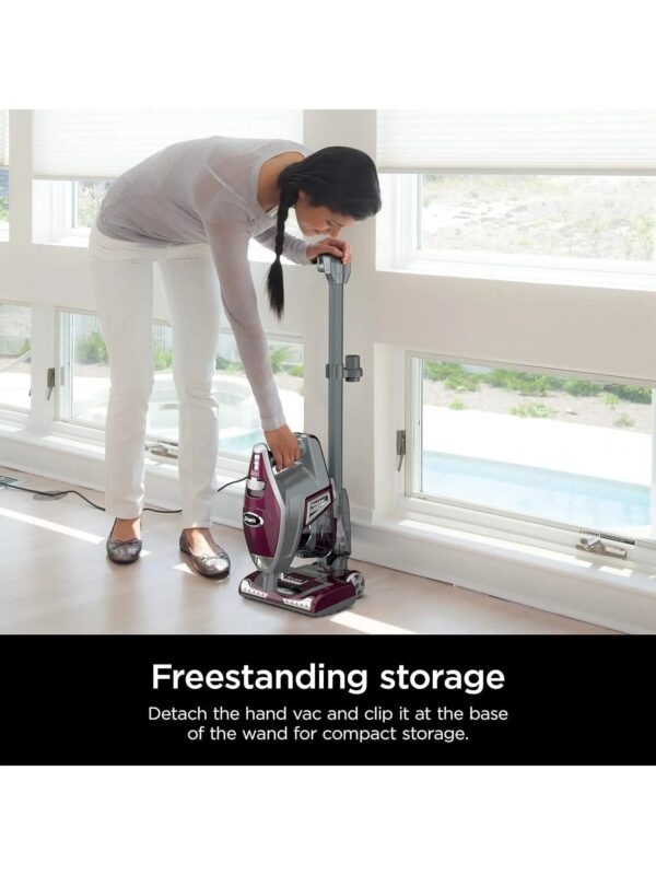 HV322 Rocket Deluxe Pro Corded Stick Vacuum with LED Headlights, XL Dust Cup, Lightweight, Perfect for Pet Hair Pickup, Converts to a Hand Vacuum, with Pet Attachments, Bordeaux/Silver