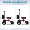 Knee Scooter for Foot Surgery, Leg Walker for Broken Foot Ankle Injuries, Dual Braking System Lightweight & Foldable Rolling Crutch Alternative (Red)