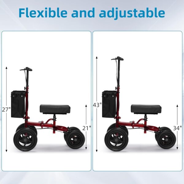 74373a7cb4f54afa86cebebe7aae1fbb Knee Scooter for Foot Surgery, Leg Walker for Broken Foot Ankle Injuries, Dual Braking System Lightweight & Foldable Rolling Crutch Alternative (Red)