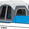 CORE Instant Cabin Tents with LED Lights | 6 Person / 9 Person / 12 Person Family Multi Room Lighted Pop Up Tents for Camping | Included Storage Pockets for Camping Accessories