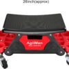 AgiiMan Mechanic Stool – Detailing Garage Rolling Stool with Wheels, Automotive Roller Creeper Seat Chair Repair Tools Tray, 2 Tool Storage Drawers Under Seat, 300 Lbs Capacity