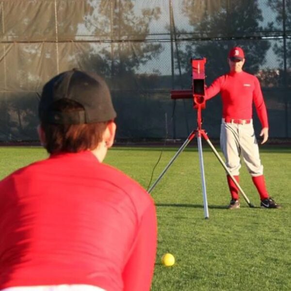 7491a6a5f63e4ea2a9d6b0cbad655001 Sports Softball Pitching Machine with 9 Ball Automatic Feeder