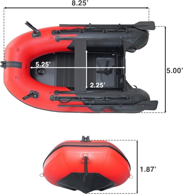 74a10da28d074291add60c0c65a6c4ba Inflatable Boat | Yacht Dinghy Tender Raft | Multi Person Fishing Boat | Aluminum Floor Oars | Fishing Rod Holders | Heavy-Duty PVC | 2024 Model |