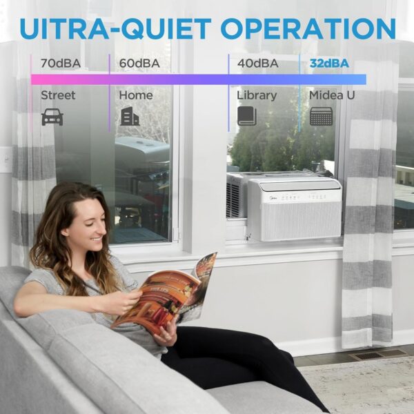 74aa89b4b52c47c5b68d9059e4edc247 8,000 BTU U-Shaped Smart Inverter Air Conditioner – Cools up to 350 Sq. Ft., Ultra Quiet with Open Window Flexibility, Compatible with Alexa, 35% Energy Savings, Remote Control (Renewed)