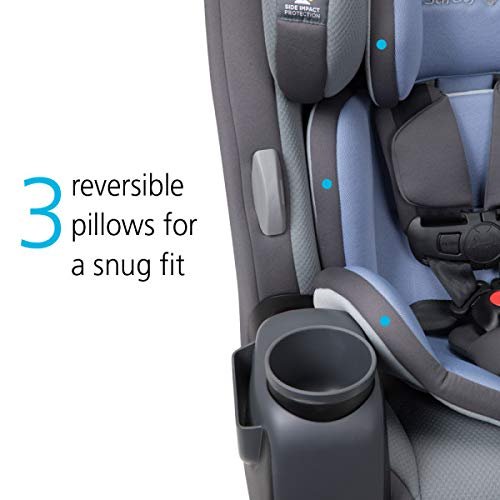 Grow and Go All-in-One Slim Convertible Car Seat, Rear Facing, 5-40 lbs, Forward Facing (30–65 lbs), High Back Booster Seat 40-100 pounds, Aqua Pop