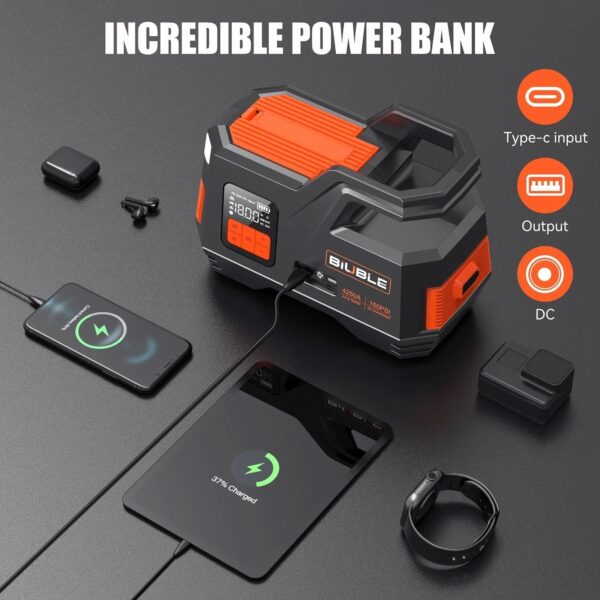 74d95d20778c42559be7c4ad9fe58f59 Car Jump Starter with Air Compressor, 4500A Peak 26800mAh 12V Auto with 150PSI Tire Inflator(up to All Gas or 10.0L Diesel Engine)