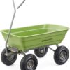 Heavy Duty Poly Utility Dump Wagon Garden Cart w/Pneumatic Tires, 6 Cu Ft – 1200 lb Capacity Outdoor Wheelbarrow for Yard, Landscaping & Gardening, Lawn Tractor or ATV Towable-Gorilla Carts