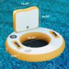 Round Inflatable Floating Dock, Sunchill Float Ring, Hammock Tanning Pool with 4in Woven Fabric, Manual Pump for 1-2 Min Quick Inflate/Deflate, Fits 2-8, Ideal for Lakes, Pools, Oceans