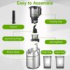 Juicer Machines, 5.3-Inch Self-Feeding Masticating Juicer Fit Whole Fruits & Vegetables, Cold Press Electric Juicer Machines with High Juice Yield, Easy Cleaning, BPA Free, 250W