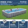 Bestway Oval Above Ground Pool Set (10′ x 6’7′′ x 33′′)| Includes Filter Pump & ChemConnect Dispenser