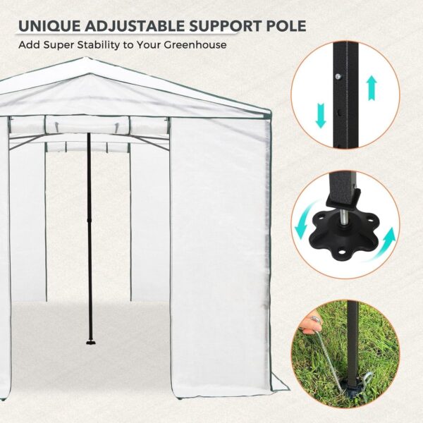 7534590624754b6c9049c321f8ad8592 EAGLE PEAK 6×4 Portable Walk-in Greenhouse, Pop-up Indoor Outdoor Garden Green House, Zippered Door and Windows, PE Cover, White