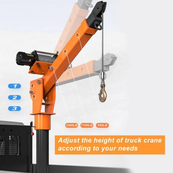 75962e8b64c04e83a0bcdc738ea30700 1100lb Folding Dismountable Household Hoist Truck Crane with Electric Hoist (110V) – 880lb Pulling Force, Jib Cranes for Factory, Warehouse, Construction