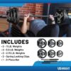US Weight Barbell Weight Set for Home Gym with 55” padded Bar – Adjustable Weights for Exercise, Lifting, and to Build Muscle