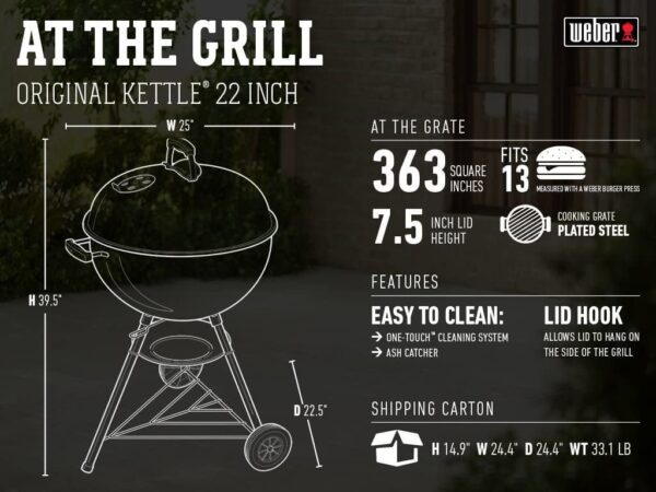 75c85c9927784ece80fe6bcfc1e29e70 741001 Original Kettle 22-inch Charcoal Grill