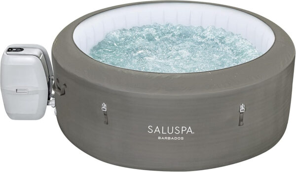 Bestway SaluSpa Miami EnergySense AirJet Inflatable Hot Tub Spa (71′′ x 26′′) | Portable Hot Tub with 2 Covers (1 Energy-Efficient Thermal Cover and 1 Standard Cover) | Fits Up to 2-4 Persons | Black