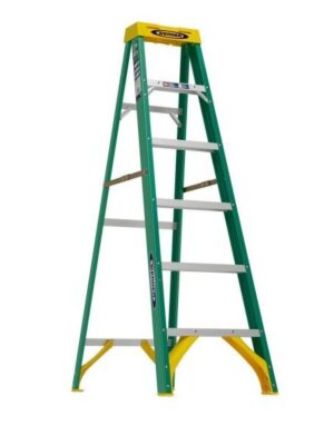 Werner 6 ft. Fiberglass Step Ladder (10 ft. Reach Height) with 225 lb. Load Capacity Type II Duty Rating
