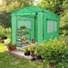 EAGLE PEAK 6×4 Portable Walk-in Greenhouse, Pop-up Indoor Outdoor Garden Green House, Zippered Door and Windows, PE Cover, White