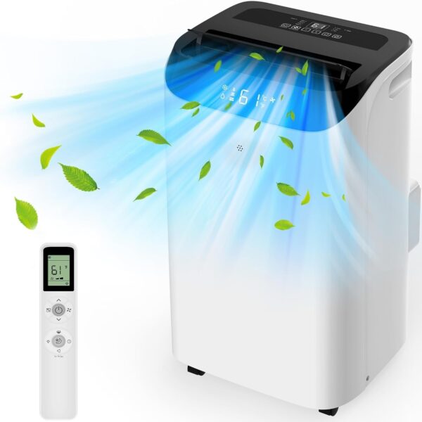 7766c3c89e0c40b58b0f1ff96f6dfbd2 14000 BTU Portable Air Conditioners with Remote Control, 3-in-1 Free Standing Cooling AC Unit with Fan & Dehumidifier, Cools Room up to 700 sq.ft, Smart/Sleep Mode,3 Speed,Auto Swing,24H Timer