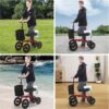 Knee Scooter for Foot Surgery, Leg Walker for Broken Foot Ankle Injuries, Dual Braking System Lightweight & Foldable Rolling Crutch Alternative (Red)