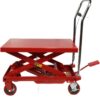 500LBS Hydraulic Lift Table Cart, 30′′ Lifting Height., Double Scissor Lift Table with 4 Wheels and Non-Slip Pad, Hydraulic Scissor Lift Table for Material Handling and Transportation