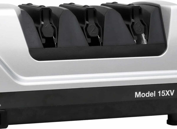 Chef’sChoice Trizor 15XV Professional Electric Knife Sharpener for Kitchen Knives, 75db, 3 Slots, Gray