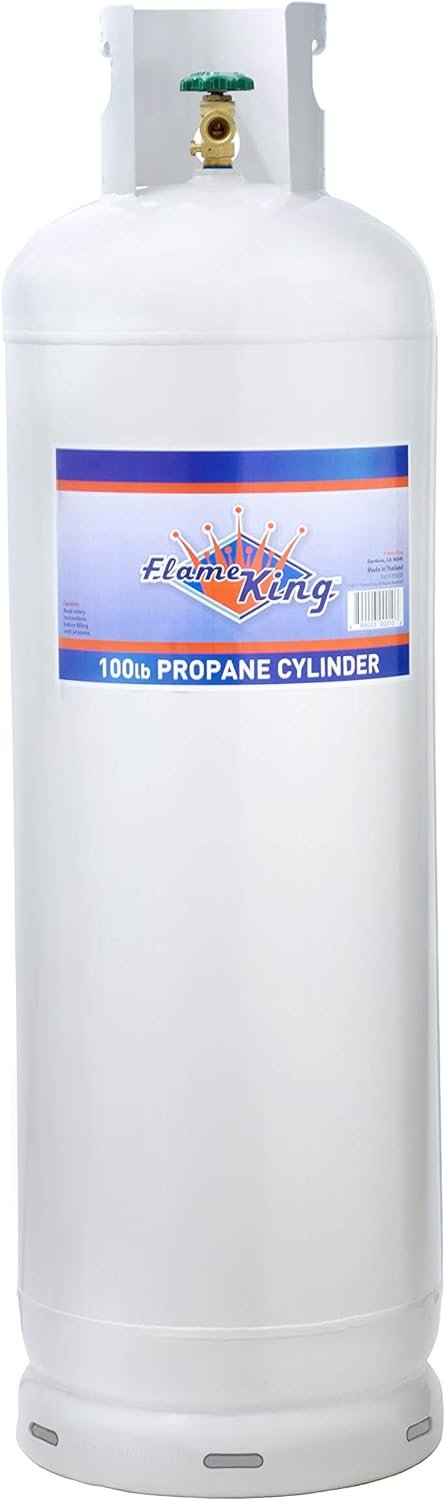 787a098ebbf04d0e840263f54b10f4a2 Steel Propane Tank Cylinder with POL Valve and Collar, Great for Mixed Heating Systems, Home fireplaces, Dryers and Grills-Flame King