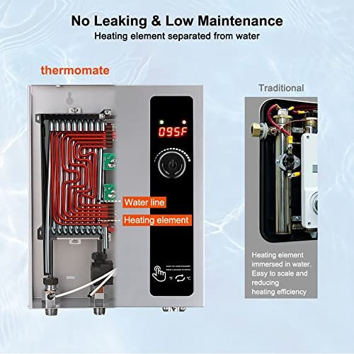 78b1bbaa19094f57981b2871eac9255c Electric Tankless Water Heater, 11kW at 240 Volt, On Demand Instant Hot Water Heater