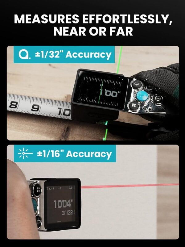 78f4fbacade5471db02840046f368a8a XTAPE1 Digital Tape Measure, Professional 330Ft Laser Measuring Tool & 12Ft Measuring Tape with Green Laser Extension, Instant Digital Readout, P2P, App Sync, Replaceable Blades Module