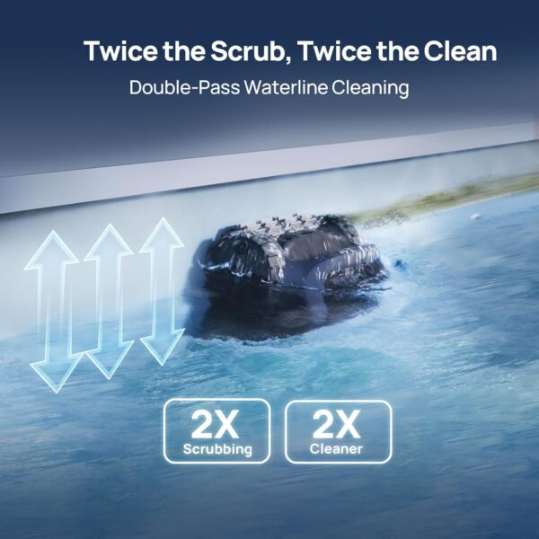 Beatbot AquaSense 2 Cordless Robotic Pool Vacuum Cleaner, Smart Surface Parking, Double-Pass Waterline Scrubbing, Cleans Floor, Walls, and Waterline, Above & In-Ground Pools up to 3,230 sq.ft – Blue