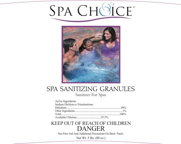 Chlorine Granules for Hot Tubs & Spas, 5 lbs – Fast-Dissolving, Algae Control, Bacteria Killer