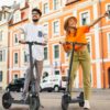 Electric Scooter – 8.5′′ Solid Tires, 350W Motor, Up to 19 MPH and 21-23 Miles Long-Range Portable Foldable Commuting Scooter for Adults with Double Braking System and App