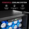 Beverage Refrigerator Cooler – 126 Can Mini Fridge with Glass Door for Soda Beer or Wine, Beverage Cooler for Home, Office, Bar with Adjustable Removable Shelves, Silver