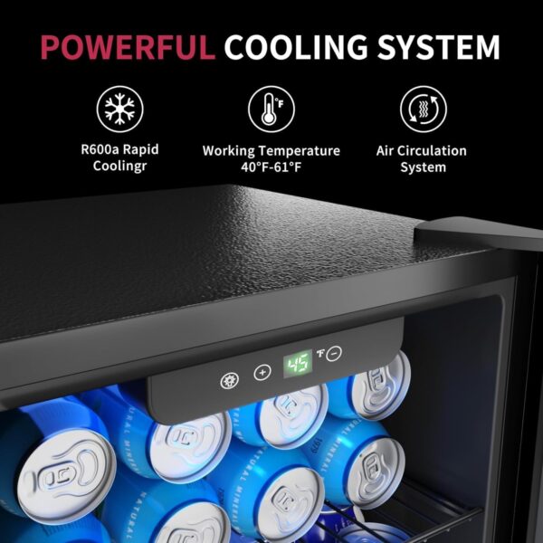 Beverage Refrigerator Cooler – 126 Can Mini Fridge with Glass Door for Soda Beer or Wine, Beverage Cooler for Home, Office, Bar with Adjustable Removable Shelves, Silver