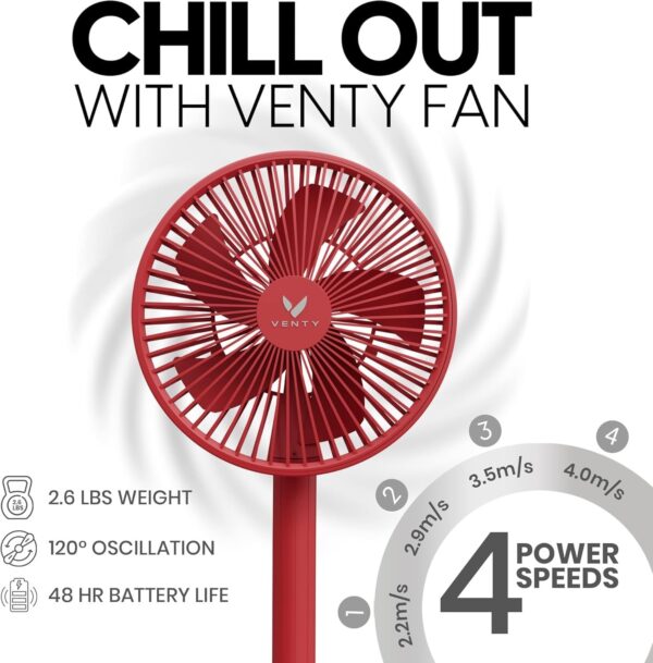 79b03f3c35a34435b216feed7affde12 VENTY Portable Fan – Wireless Battery Operated Fan – 4 Speeds – LED Lighting – Carry Case & Remote Control – Cruise Travel – Outdoor Travel RV Power Bank With USB-C Port (Black with Case)