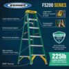 Werner 6 ft. Fiberglass Step Ladder (10 ft. Reach Height) with 225 lb. Load Capacity Type II Duty Rating