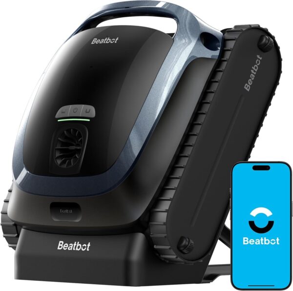Beatbot AquaSense 2 Cordless Robotic Pool Vacuum Cleaner, Smart Surface Parking, Double-Pass Waterline Scrubbing, Cleans Floor, Walls, and Waterline, Above & In-Ground Pools up to 3,230 sq.ft – Blue