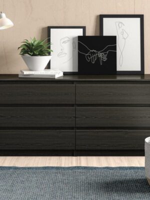 6 Drawer 60.5′′ W Double Dresser