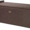 Outdoor Storage Bench Rattan Style Deck Box Wicker Patio Furniture Water Resistance w/Seat Cushion, 60-Gallon, Brown