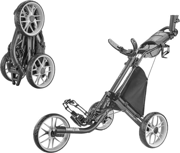 7a8e86c34db34c2b81c5b20431b34ff5 3Wheel Golf Push Cart - Golf Trolley Foldable Collapsible Lightweight Pushcart with Foot Brake - Easy to Open & Close