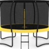 JUMPZYLLA Trampoline 8FT 10FT 12FT 14FT 15FT 16FT Trampoline with Enclosure – Recreational Trampolines with Ladder and AntiRust Coating, ASTM Approval Outdoor Trampoline for Kids