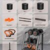 Adjustable Dumbbells, 20/30/40/45/70/90lbs Free Weight Set with Connector, 5 in1 Dumbbells Set Used as Barbell, Kettlebells, Push up Stand, Weight Plate, Fitness Exercises for Home Gym Suitable Men/Women