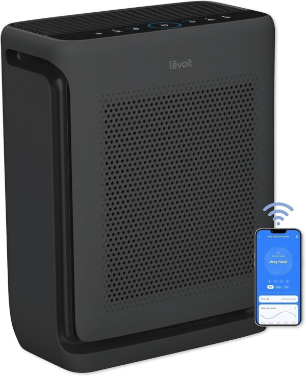 Air Purifiers for Home Large Room Up to 1800 Ft2 in 1 Hr with Washable Pre-Filter, Air Quality Monitor, Smart WiFi, HEPA Sleep Mode for Allergies, Pet Hair in Bedroom, Vital 200S-P, White