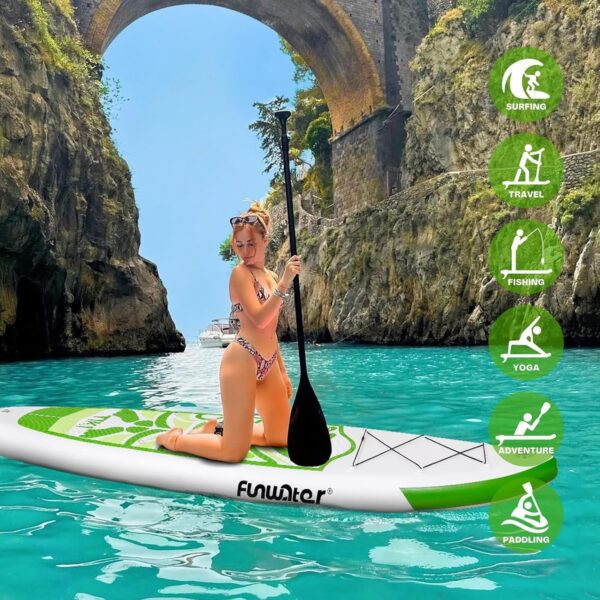 7addcf0b022042d0a7fa35266e0784fa FunWater Inflatable Ultra-Light Stand Up Paddle Board for All Skill Levels with Premium SUP Paddleboard Accessories,Non-Slip Comfort Deck for Youth & Adults