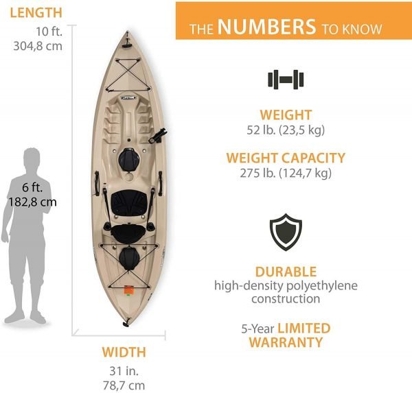 7ae6a71c141446fca1ab3a7bdc3d19fb Lifetime 90806 Tamarack Angler 100 Fishing Kayak C 2 Pack (Paddles Included)