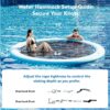 Round Inflatable Floating Dock, Sunchill Float Ring, Hammock Tanning Pool with 4in Woven Fabric, Manual Pump for 1-2 Min Quick Inflate/Deflate, Fits 2-8, Ideal for Lakes, Pools, Oceans