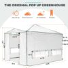EAGLE PEAK 6×4 Portable Walk-in Greenhouse, Pop-up Indoor Outdoor Garden Green House, Zippered Door and Windows, PE Cover, White