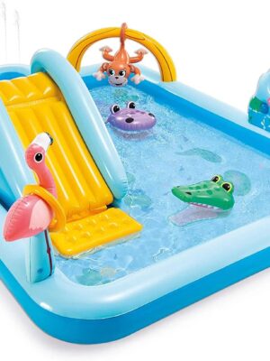 Inflatable Jungle Adventure Play Center – 96′′ x 78′′ x 28′′ – Kiddie Pool for Ages 2 and Up