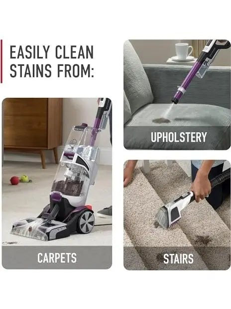 7b837241b4b443539a311aea342a6a83 Pet Automatic Carpet Cleaner Machine with Spot Chaser Wand, Deep Cleaning Shampooer, Carpet Deodorizer and Pet Stain Remover, FH53000PC, Purple