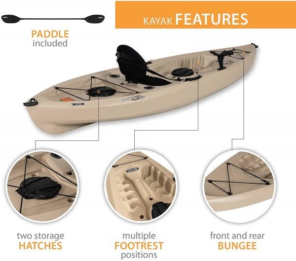 7bdc734cf26741419fa73e867e848071 Lifetime 90806 Tamarack Angler 100 Fishing Kayak C 2 Pack (Paddles Included)